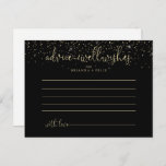 Gold Confetti Fancy Script Wedding Advice Card<br><div class="desc">This gold confetti fancy script wedding advice card is perfect for a rustic wedding. The simple and elegant design features sparkling gold confetti coupled with a stylish script typography. These cards are perfect for a wedding, bridal shower, baby shower, graduation party & more. Personalise the cards with the names of...</div>