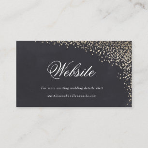 Gold confetti faux foil wedding registry card