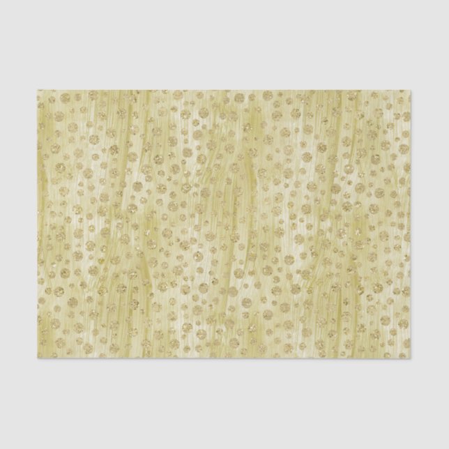 Gold Confetti faux Glitter Paint Tissue Paper (Front)