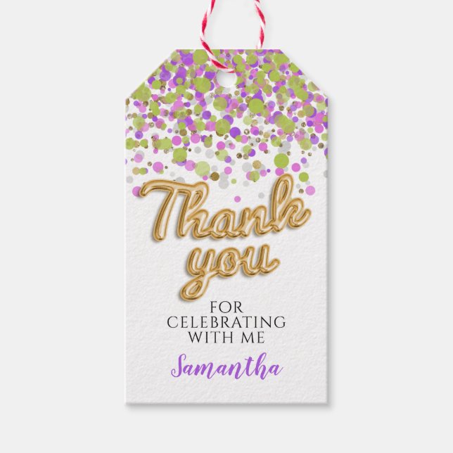 Gold Confetti Gift Tags (Front)