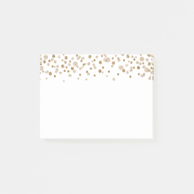 Gold Confetti Glam Glitter Post-it Notes (Front)