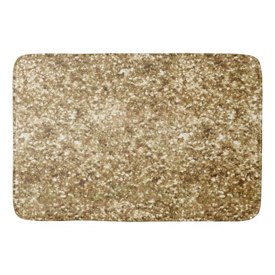 Gold Confetti Glitter Bath Mat Zazzle.co.uk