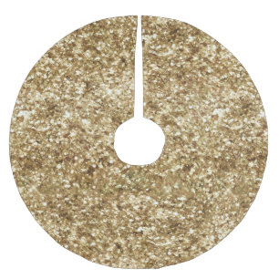 Gold Confetti Glitter Brushed Polyester Tree Skirt