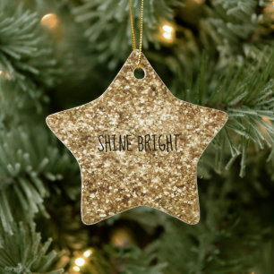 Gold Confetti Glitter Ceramic Tree Decoration