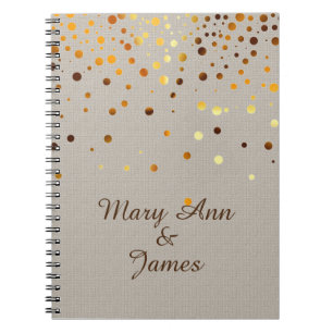Gold Confetti Glitter Faux Foil Purple craft Noteb Notebook