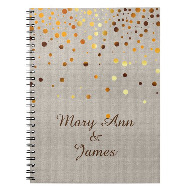 Gold Confetti Glitter Faux Foil Purple craft Noteb Notebook (Front)
