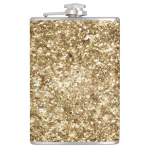 Gold Confetti Glitter Hip Flask