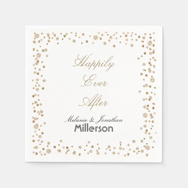 Gold Confetti Glitter Napkin (Front)