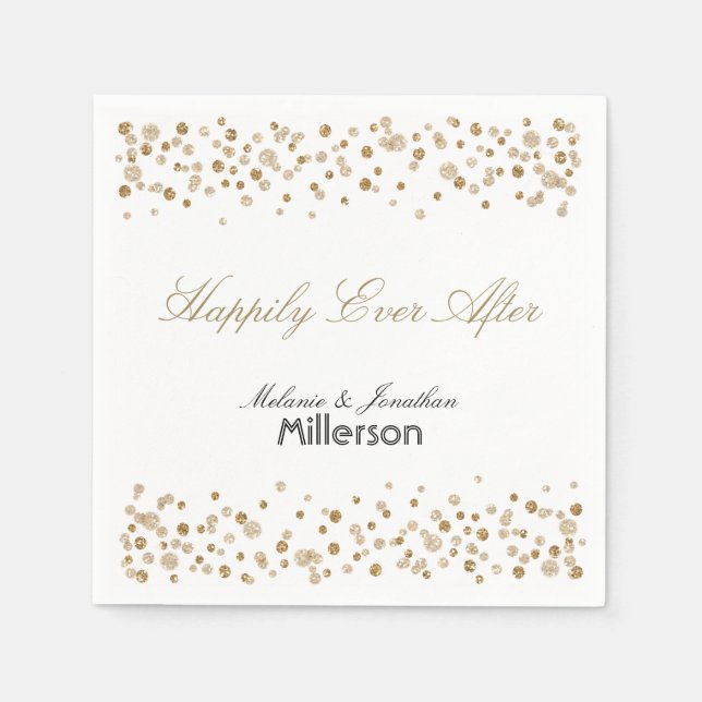 Gold Confetti Glitter Napkin (Front)