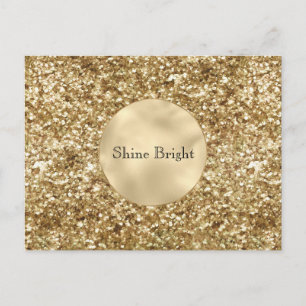 Gold Confetti Glitter Postcard