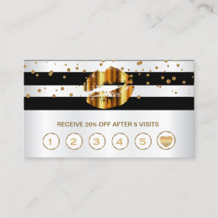 Gold Confetti & Gold Lips - Loyalty Cards