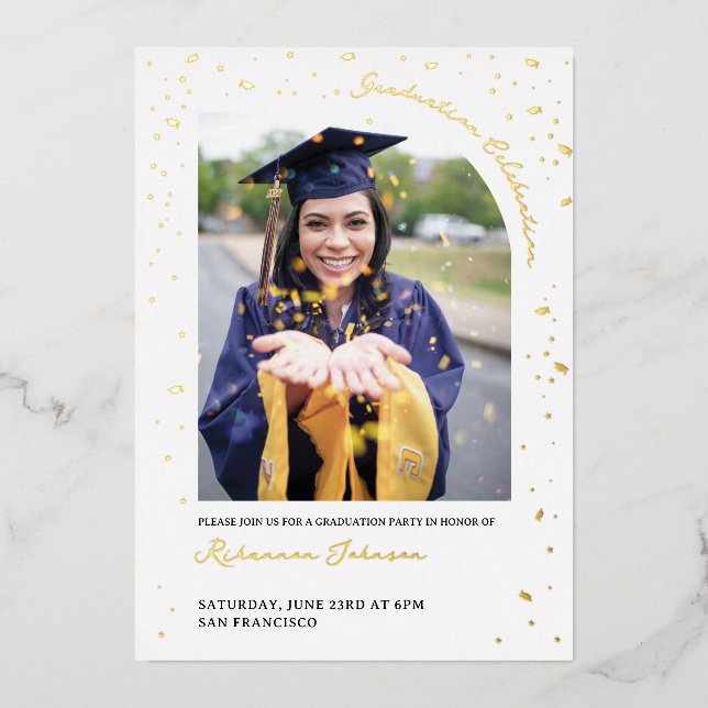 Gold Confetti Graduation Party (Front)