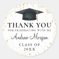 Gold confetti Graduation Thank You