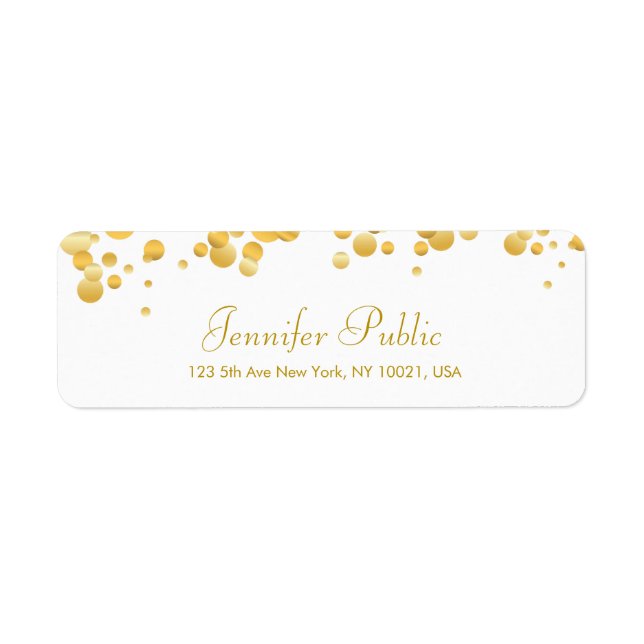 Gold Confetti Hand Script Elegant Modern Template (Front)