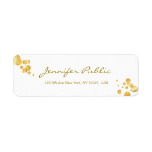 Gold Confetti Handwritten Script Elegant Template