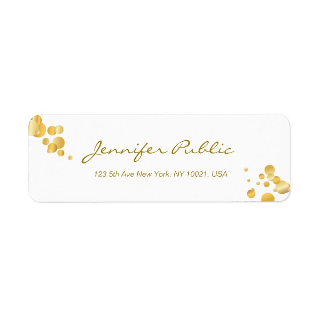 Gold Confetti Handwritten Script Elegant Template (Front)