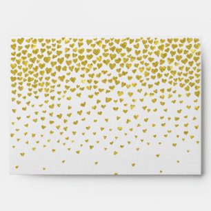 Gold Confetti Hearts Envelopes
