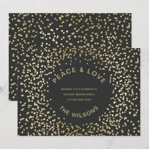 Gold Confetti Holiday Greeting Invitation