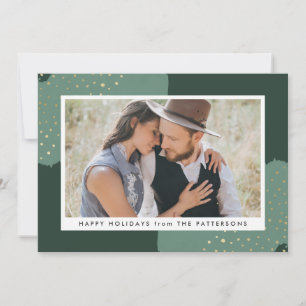 Gold Confetti Holiday Photo Card