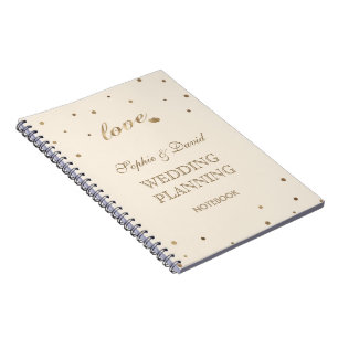 Gold Confetti Love Champagne Wedding Planner Notebook
