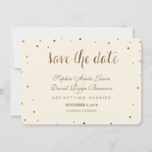 Gold Confetti Love Champagne Wedding Save The Date