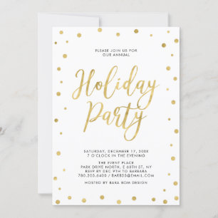Gold Confetti   Modern Corporate Holiday Party Invitation