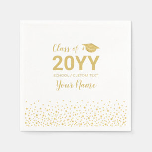 Gold Confetti Modern Graduation Party Favour Napkin