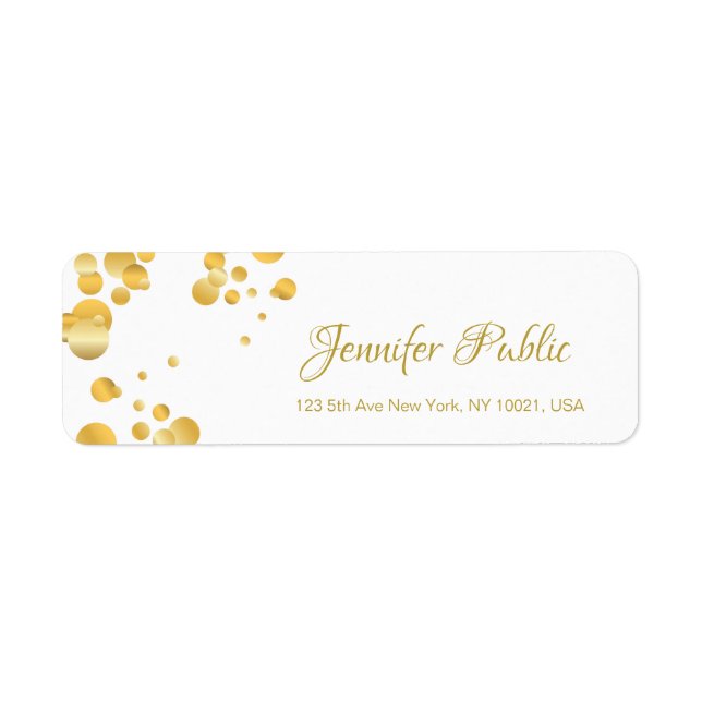 Gold Confetti Modern Hand Script Elegant Template (Front)
