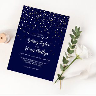 Gold Confetti Navy Casual Wedding Gold