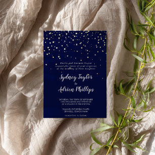Gold Confetti Navy Formal Wedding Gold