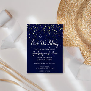 Gold Confetti Navy Our Wedding