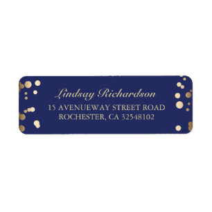 Gold Confetti Navy  Wedding