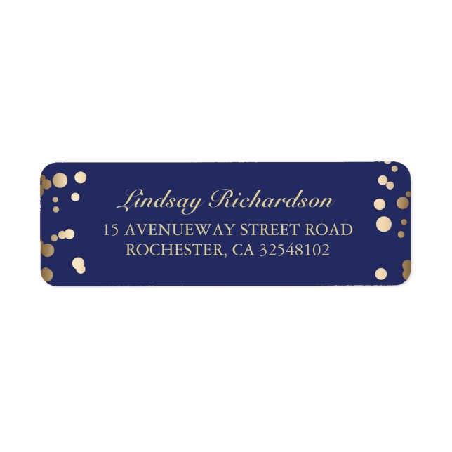 Gold Confetti Navy  Wedding (Front)