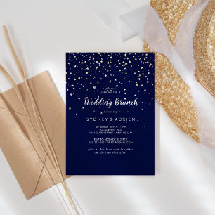 Gold Confetti Navy Wedding Brunch Gold