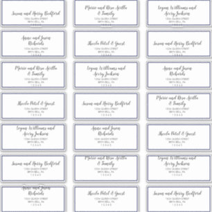 Gold Confetti Navy Wedding Guest Address Labels