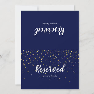 Gold Confetti   Navy Wedding Reserved Sign