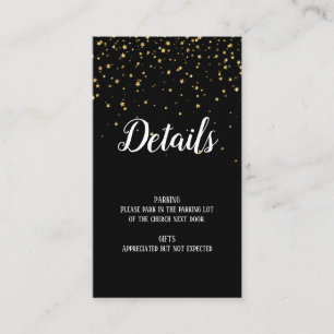 Gold Confetti on Black Graduation Details Insert