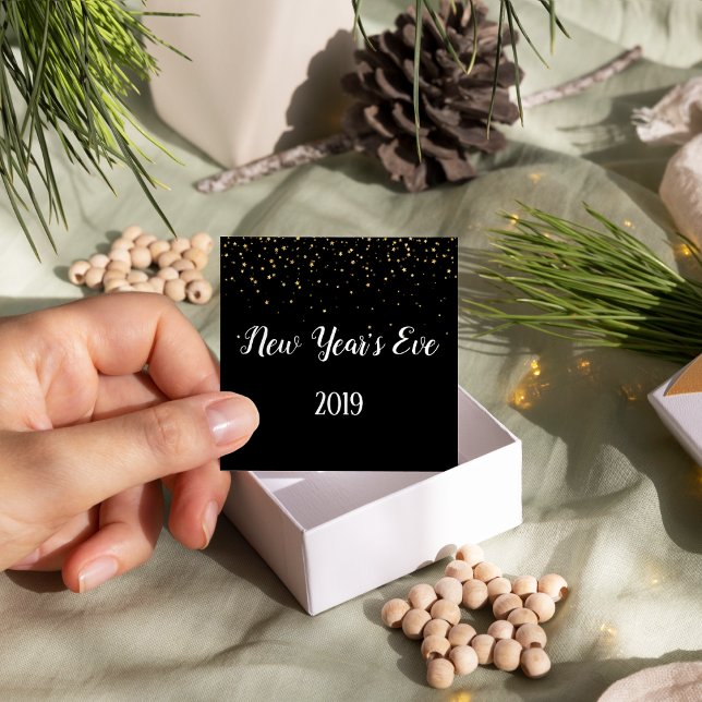 Gold Confetti on Black New Years Eve Party Napkins (Creator Uploaded)