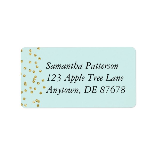 Gold Confetti on Mint Green Label (Front)