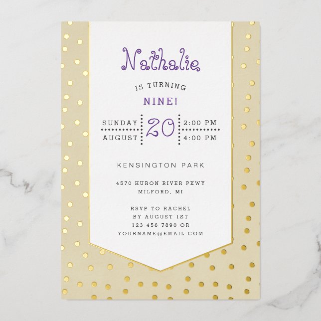 Gold confetti pastel yellow birthday postcard (Front)