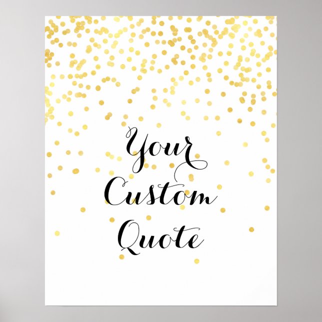 Gold confetti Personalised quote art print custom (Front)