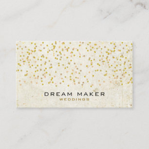 Gold Confetti Rustic Boho Business Card