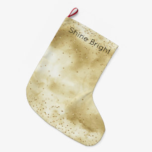 Gold Confetti Sparkle         Large Christmas Stocking