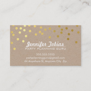 GOLD CONFETTI SPOT pattern modern bold white kraft Business Card