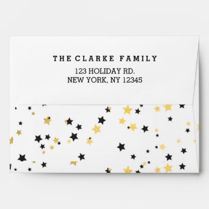 Gold Confetti Stars   Holiday Envelopes