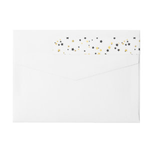 Gold Confetti Stars   Holiday Wraparound Label