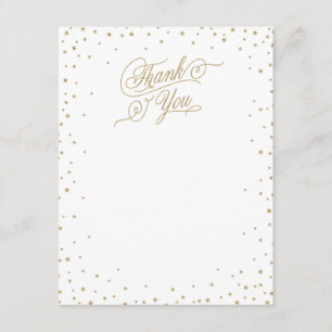 Gold Confetti Stars Thank You Card