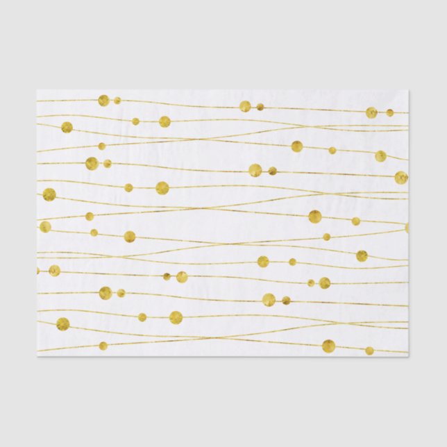Gold Confetti Strands Tissue Paper (Front)