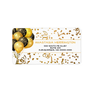 Gold Confetti Streamers Balloon Bundle Festive Label