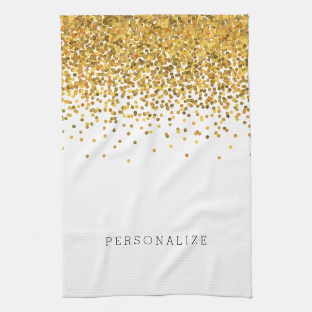 Gold Confetti Tea Towel (Vertical)